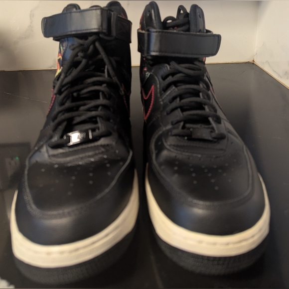 Nike Air Force 1 High ‘07 Black Floral (CI2304-001) Men's Size 10 MSRP $252 - Picture 4 of 9